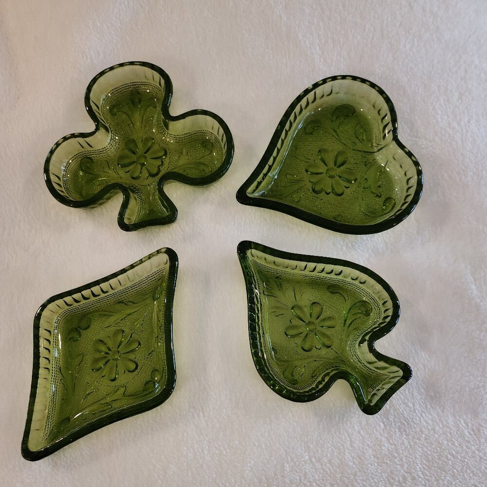 Green Tiara by Indiana Glass. Trinket or Snack/Nut dishes